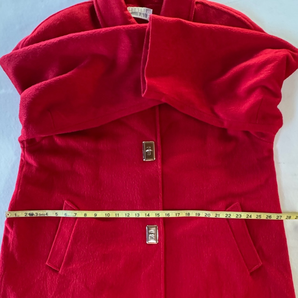 Vintage Mob Wife Jackie O Leslie Fay Swing Coat Wool Blend ‘50s ‘60s USA (L~XL) - Picture 11 of 17